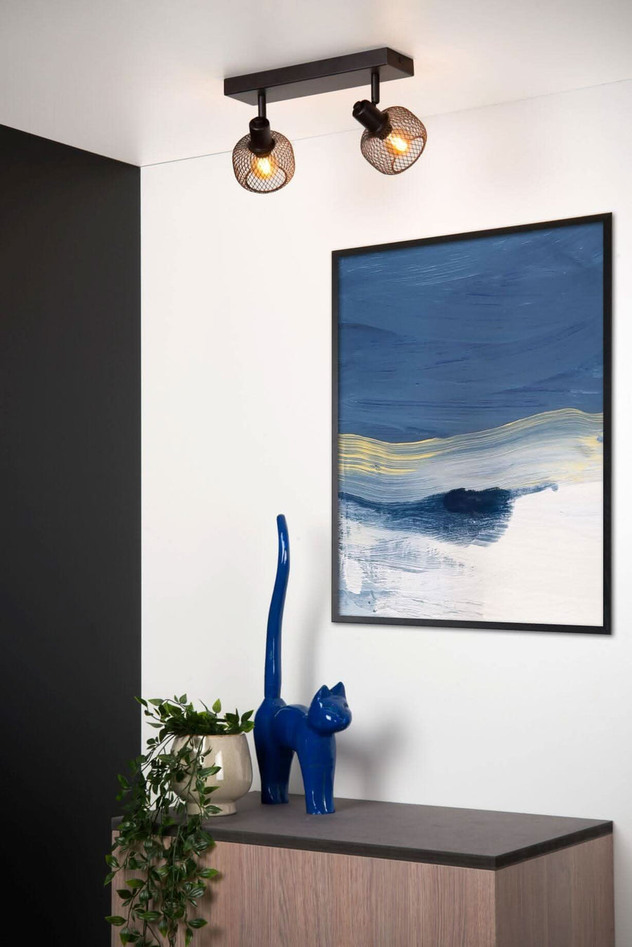 Plafonnier Maren 2 lumières noir