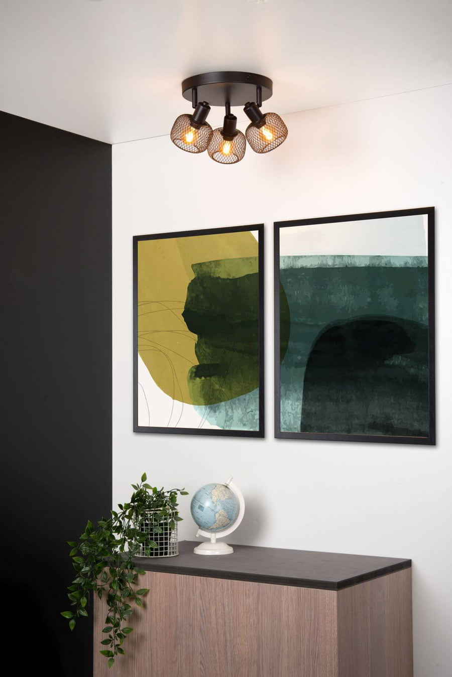 Plafonnier Maren 3 lumières noir