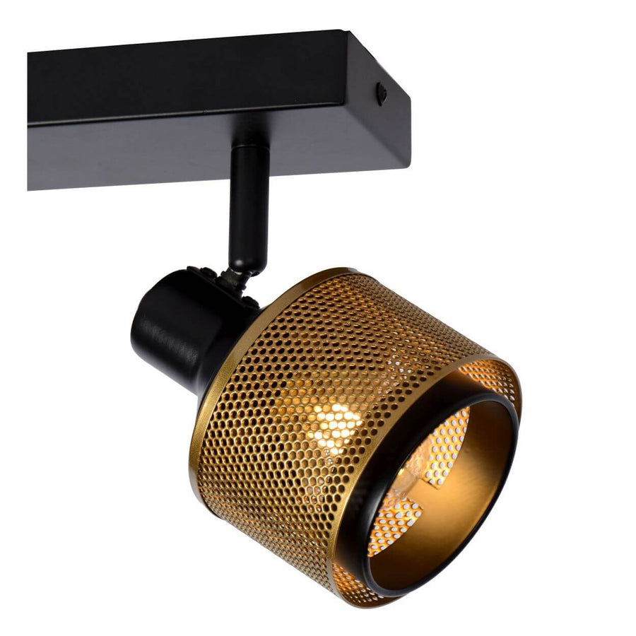 Plafonnier Rafa 2 lumières noir et doré mat