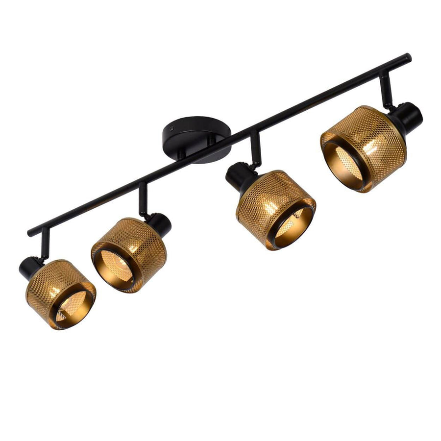 Plafonnier Rafa 4 lumières noir et doré mat