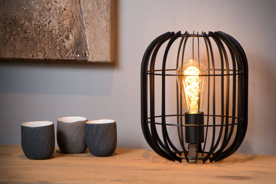 Lampe à poser Reda noire, H 26 cm