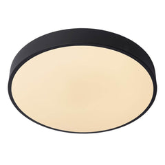 Plafonnier Unar noir et opale, Ø 39,5 cm