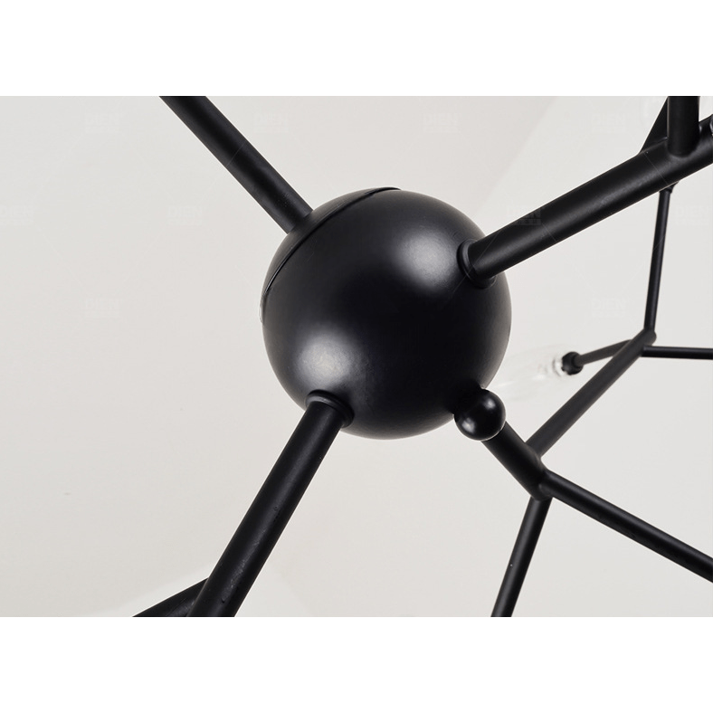 Luminaire Contemporain Noir | Éclat Sombre - Designix Lustre 9 Têtes | 42x53cm