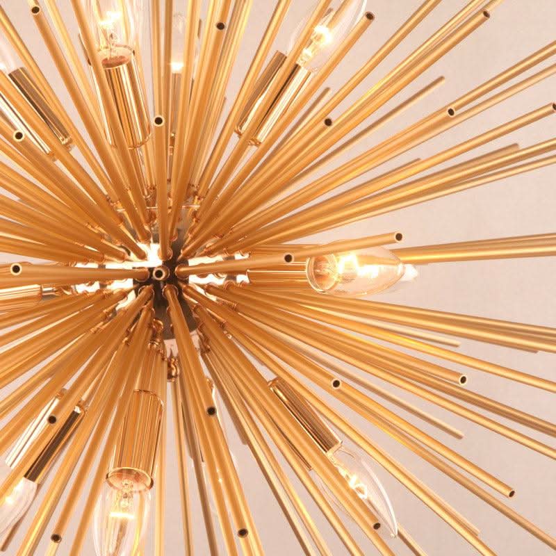 Luminaire Soleil | Rayon d'Or - Designix Lustre 9 Têtes | Diamètre 52cm