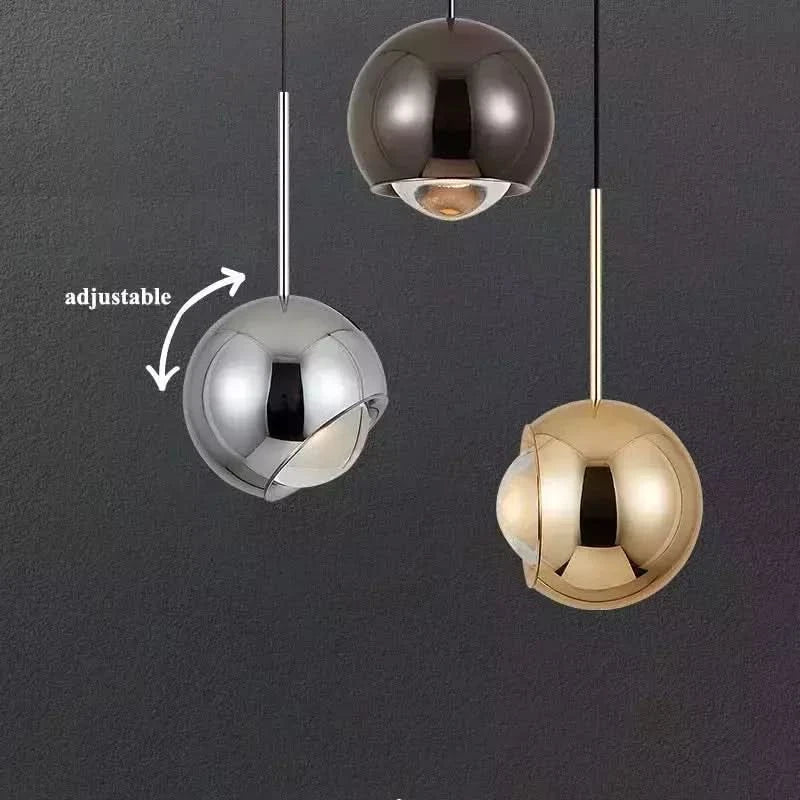 Luminaire Suspension Boule Réglable | Éclat Moderne - Designix Suspension luminaire Marron | Socle Rond Tactile