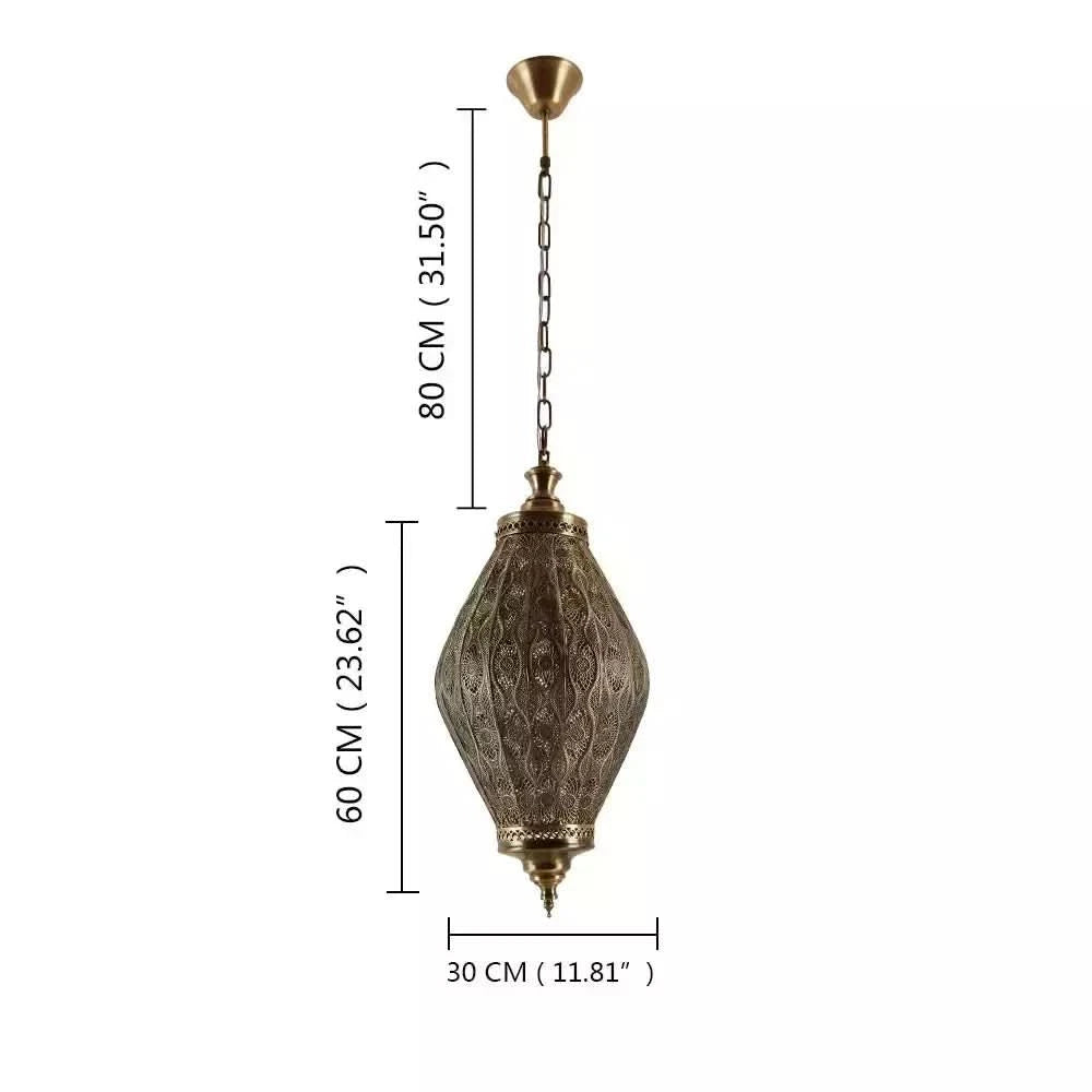 Schéma coté indiquant 80 cm de chaîne, 60 cm de hauteur et 30 cm de diamètre.