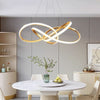 Modernistischer Art-Déco-Kronleuchter YALO - Spiraldesign, verchromtes Gold, LED