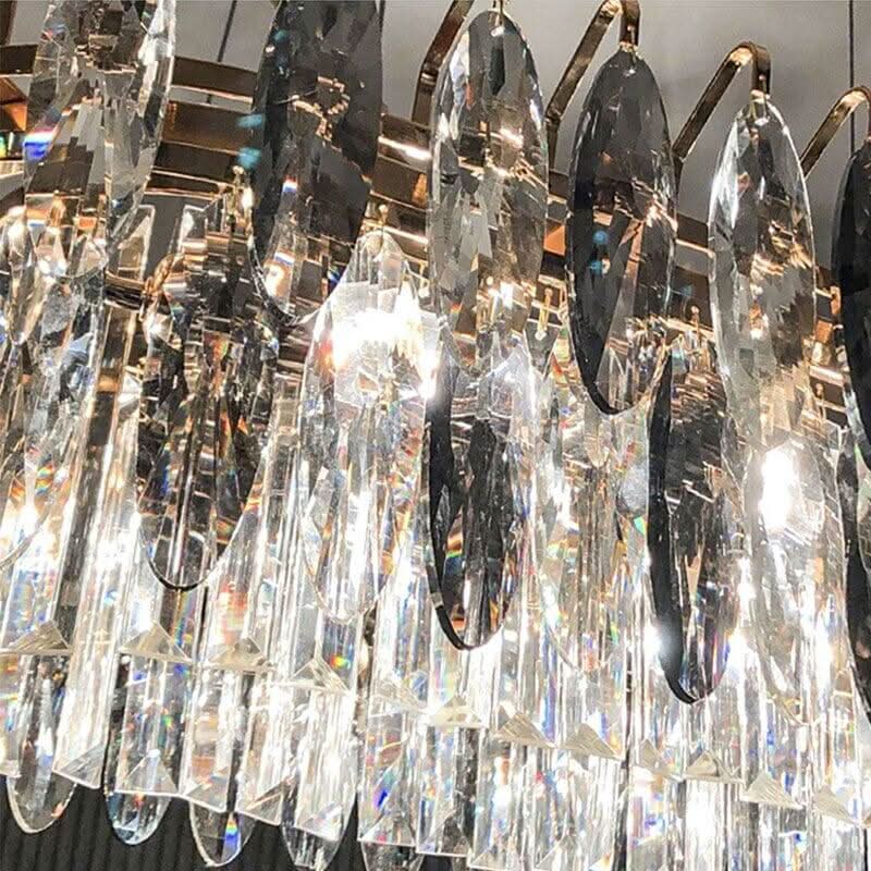 Lustre Cristal Moderne | Élégance Astrale - Designix Lustre Diamètre 50cm | 5 Ampoules Blanc Chaud