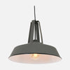 Lustre gris en métal, suspension campagnard Ø 42 cm, salon | Eden