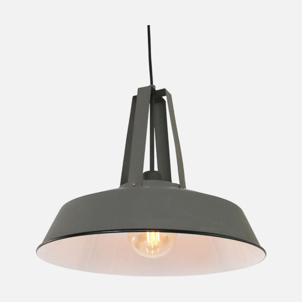 Lustre gris en métal, suspension campagnard Ø 42 cm, salon | Eden