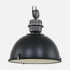 Industrielle XXL-Pendelleuchte in Schwarz, Metallglocke Ø 52 cm, höhenverstellbar | Forgex