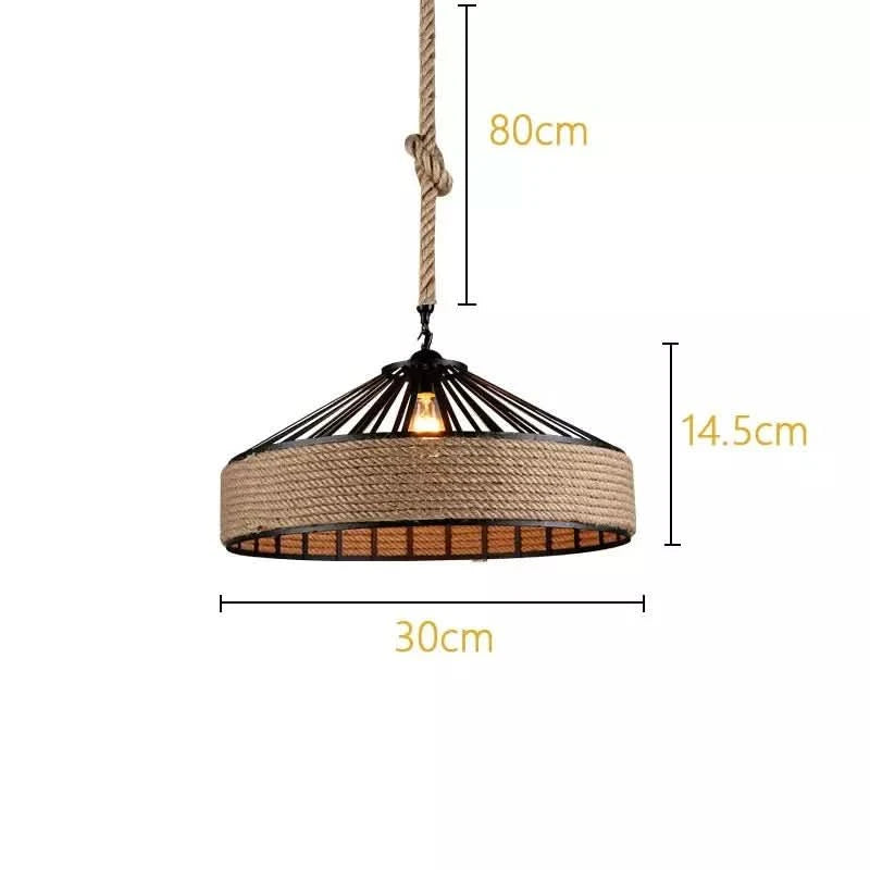 Schéma coté du luminaire : suspension 80 cm, hauteur abat-jour 14,5 cm, diamètre 30 cm