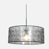 Lustre noir, abat-jour gris tambour | Qory