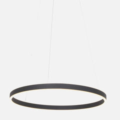 Lustre rond noir LED à variateur, salon et salle à manger | Ringlux Noir