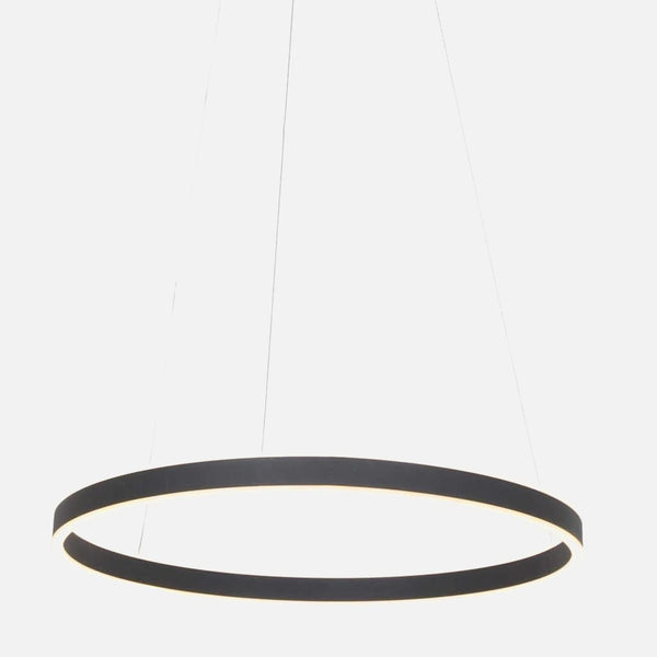 Lustre rond noir LED à variateur, salon et salle à manger | Ringlux Noir