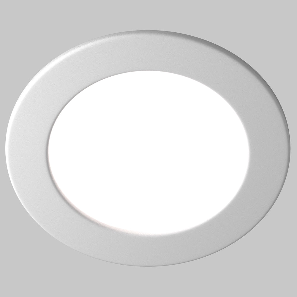 Gros plan de la collerette blanche et du diffuseur opaque vu de dessus