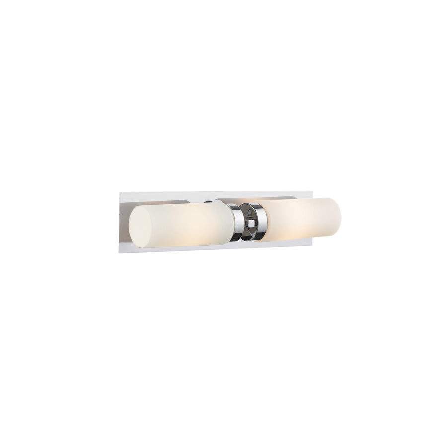 Applique de salle de bain Norrsundet chromée et verre blanc