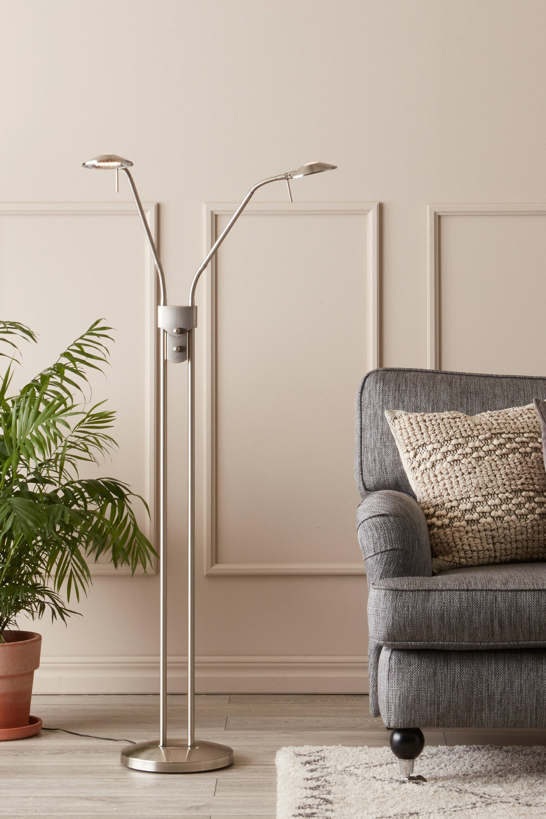 Lampadaire Hudson 2 lumières en acier