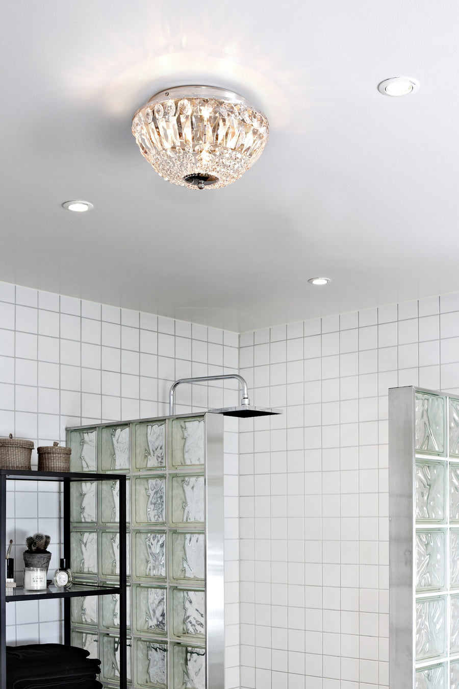 Plafonnier de salle de bain Estelle 3 lumières en cristal