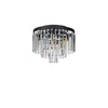 Plafonnier Ventimiglia 4 lumières noir et cristal 42 cm