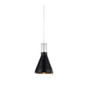 Suspension de fenêtre Zip chromée, noire et verre transparent