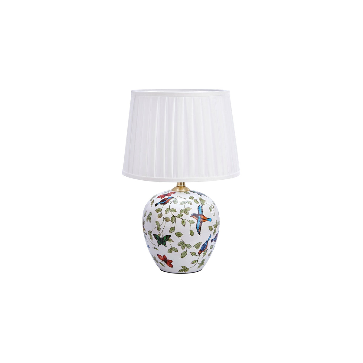 Lampe à poser Mansion en céramique à motifs et blanche