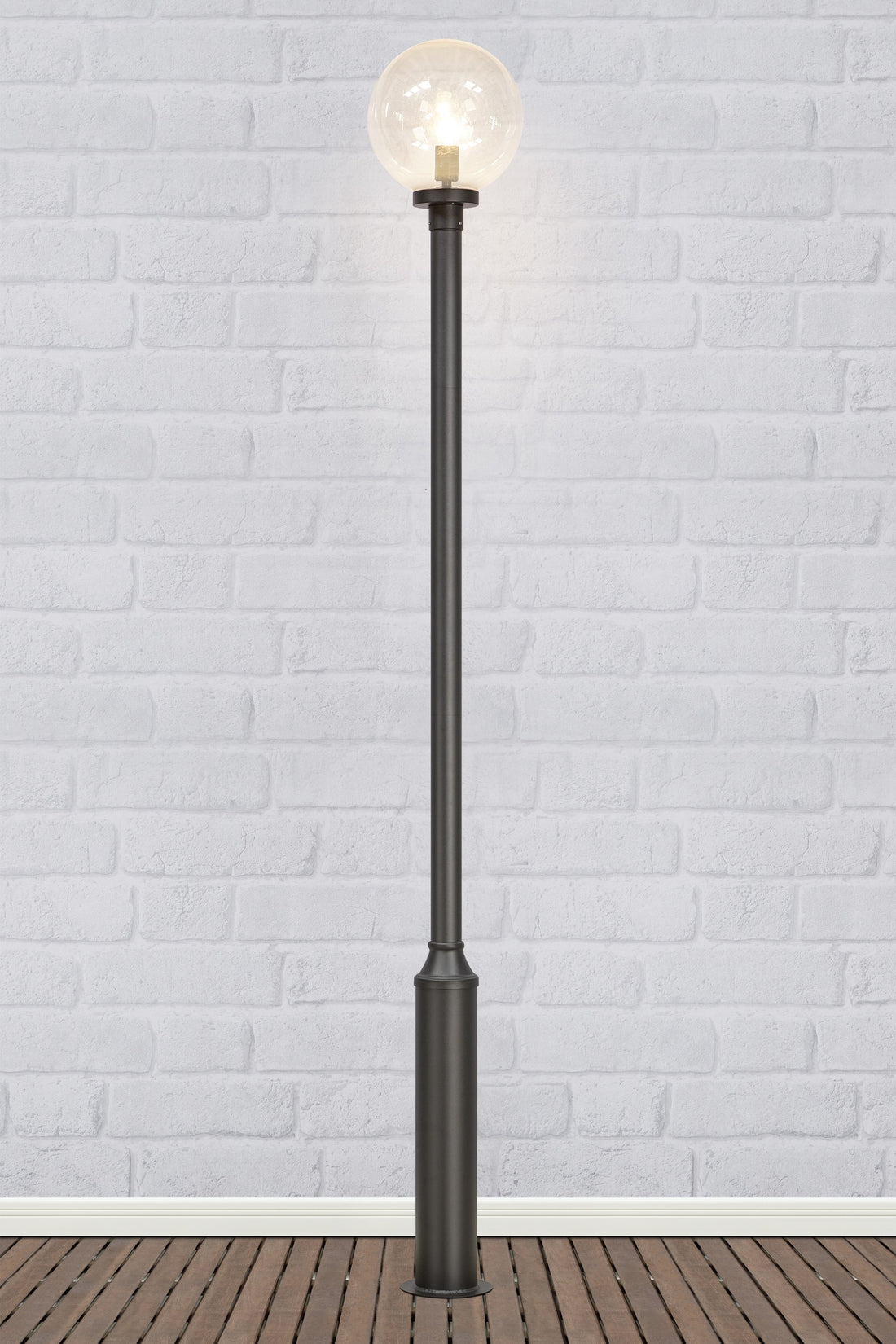 Tête de lampadaire d'extérieur Sphere noire et transparente