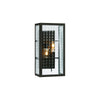 Applique de salle de bain Fulham 2 lumières noire et verre transparent