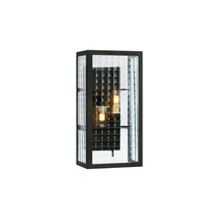 Applique de salle de bain Fulham 2 lumières noire et verre transparent