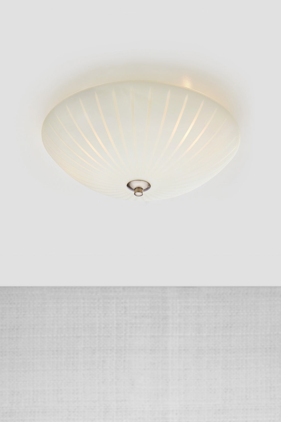 Plafonnier Cut en verre blanc et acier