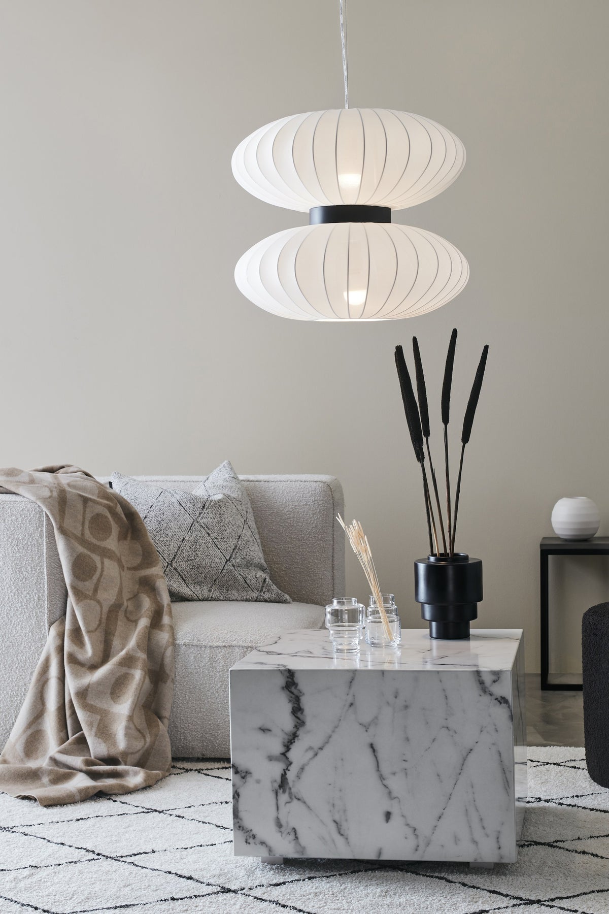 Suspension Daburu 2 lumières blanche
