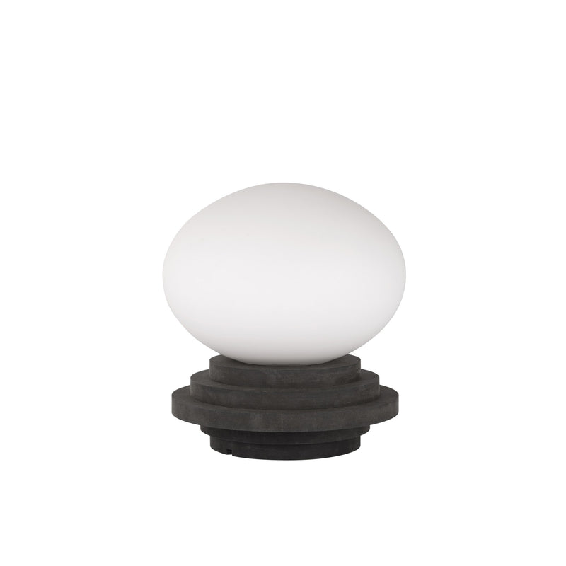 Lampe à poser Amfi en pin gris foncé et verre blanc