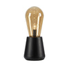 Lampe à poser Brooke noire et verre ambré