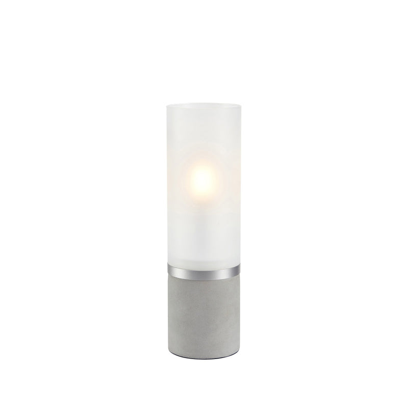 Lampe à poser Molo en béton gris et verre dépoli 30 cm