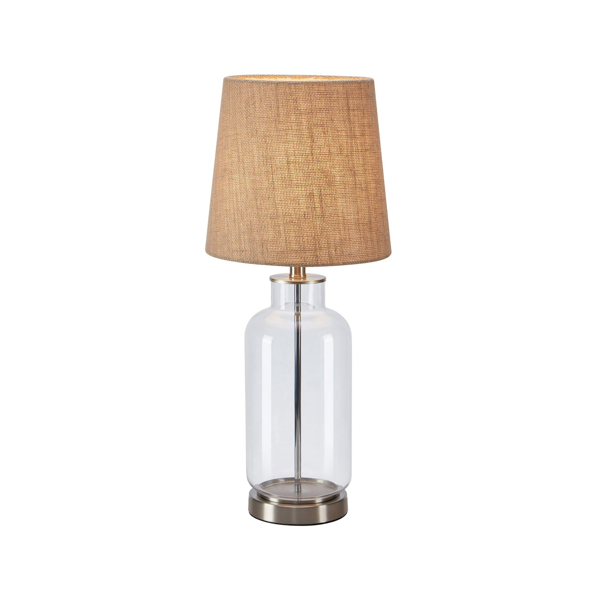 Lampe à poser Costero avec abat-jour en jute