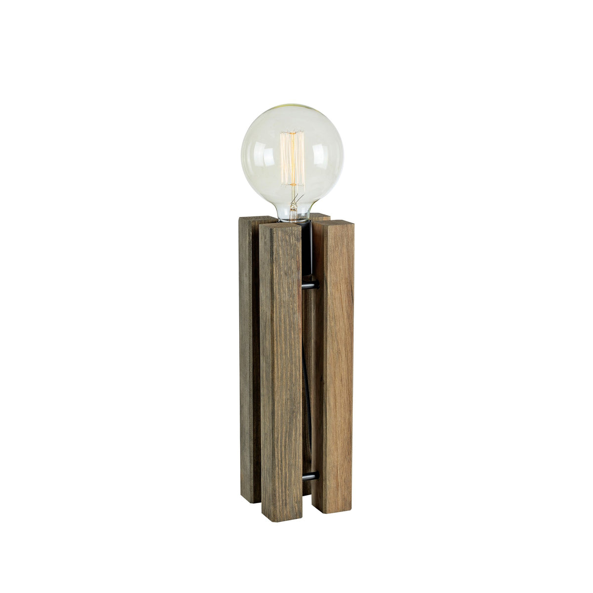 Lampe à poser Lodge en bois teinté brun