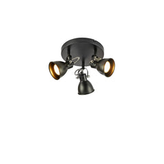 Plafonnier Mion 3 lumières noir mat