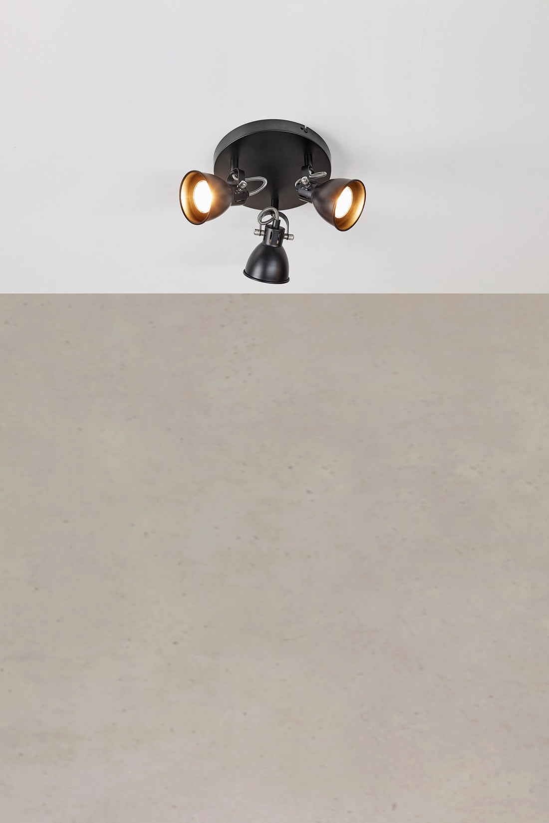 Plafonnier Mion 3 lumières noir mat