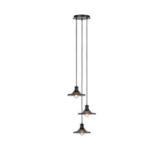 Suspension Novia 3 lumières noire et verre fumé