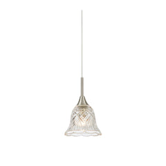 Suspension de fenêtre Luna en nickel satiné et verre transparent