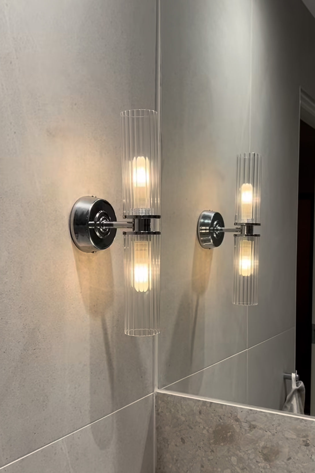 Applique de salle de bain Rimini 2 lumières en verre