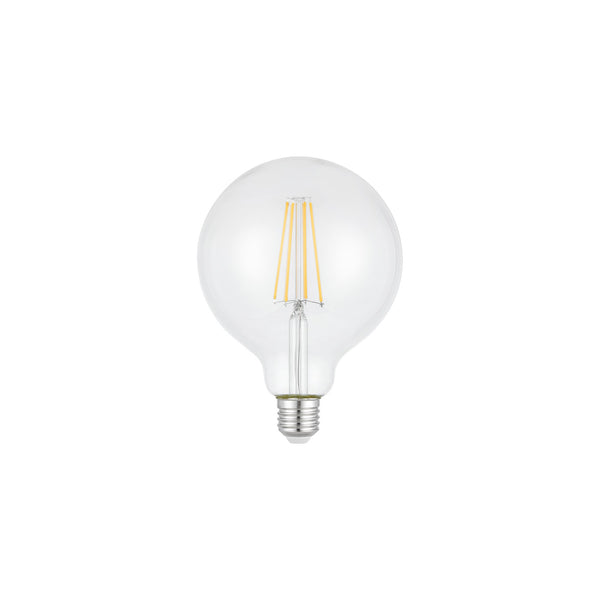 Ampoule LED E27 globe G125 6 W à variateur 3 positions verre transparent