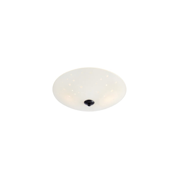 Plafonnier Zia 2 lumières en verre blanc
