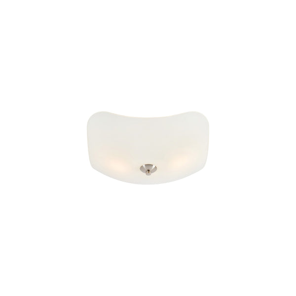 Plafonnier Oris 2 lumières en verre blanc