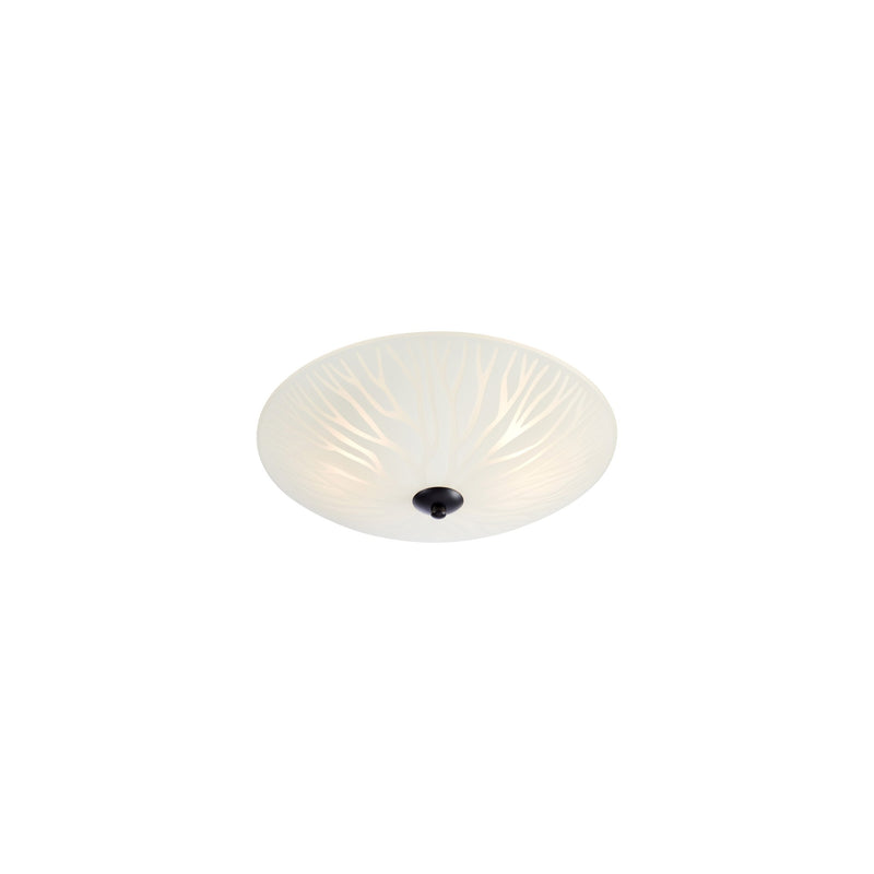 Plafonnier Perla 2 lumières en verre blanc