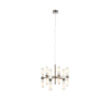 Lustre Elara 12 lumières en acier et verre blanc