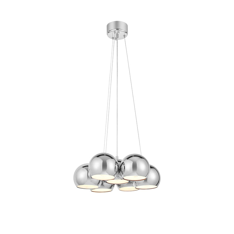 Lustre Cupolo sur platine ronde 7 lumières chromé
