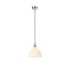Suspension Ro en nickel satiné et verre blanc 27,5 cm