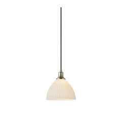 Suspension de fenêtre Ro en nickel satiné et verre blanc 18 cm