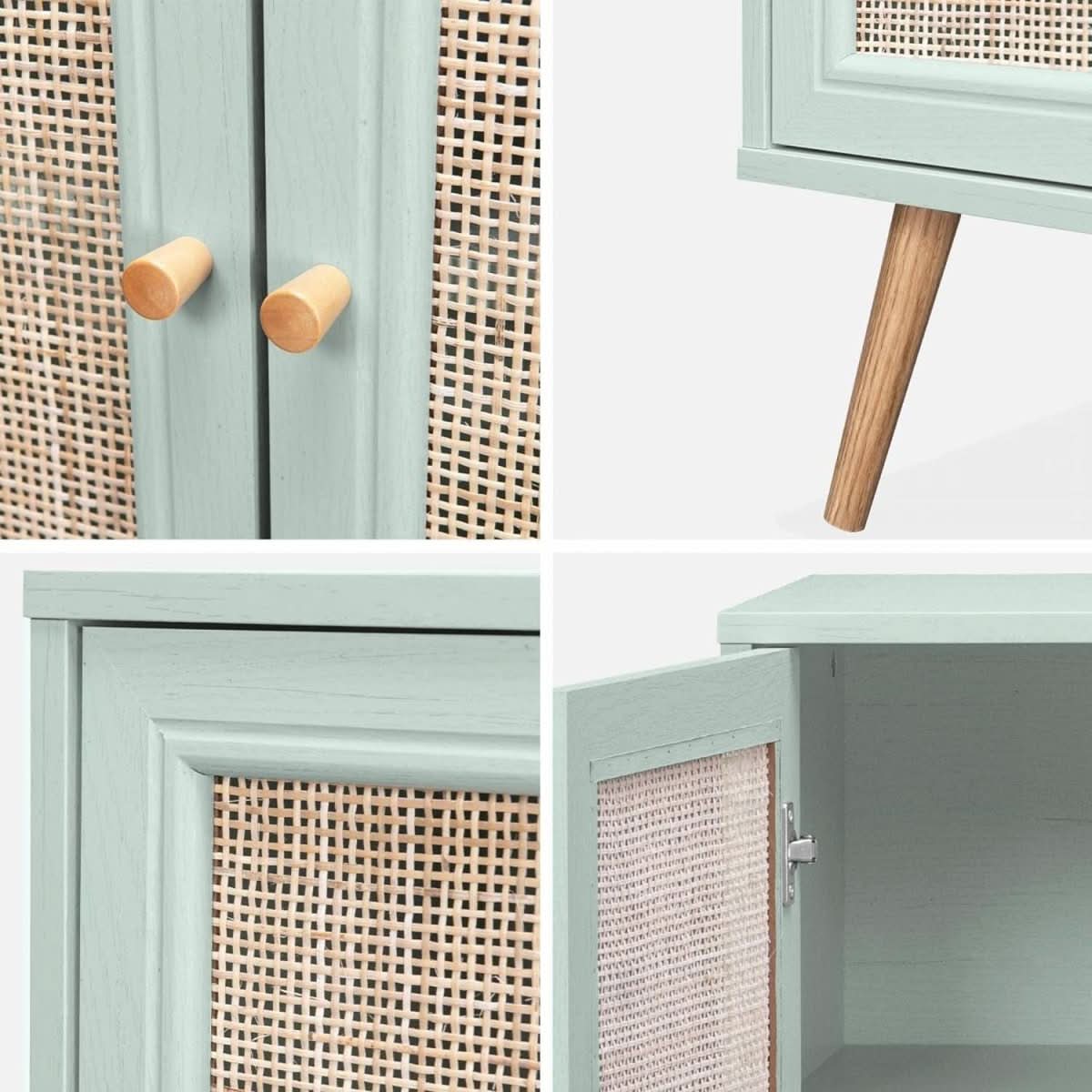 Meuble Rangement Cannage Vert | Plaid - Designix Meuble de Rangement